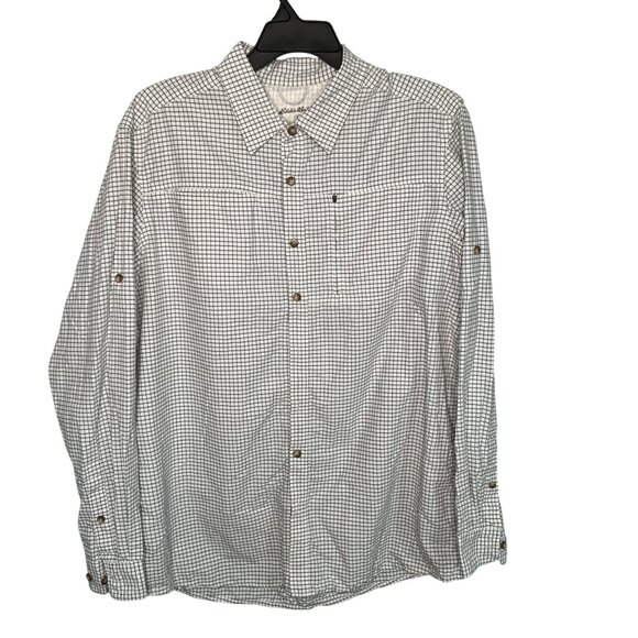 Eddie Bauer Mens Plaid Fishing Shirts Vented Back LOT OF 2 size XL Outdoor Hike - Picture 11 of 16